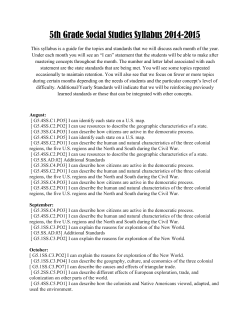 5th Grade Social Studies Syllabus 2014-2015