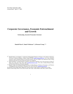 Corporate Governance, Economic Entrenchment and Growth