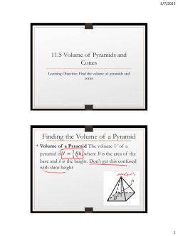Finding the Volume of a Pyramid