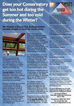 Does your Conservatory get too hot during the Summer and too cold