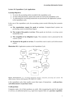 Lecture 1: A model for Processing Accounting Information