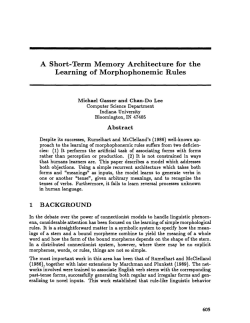 A Short-Term Memory Architecture for the Learning of