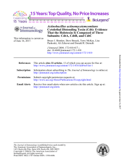 Subunits: CdtA, CdtB, and CdtC That the Holotoxin Is Composed of