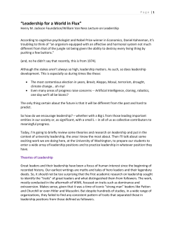 Leadership for a World in Flux