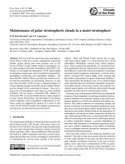 Maintenance of polar stratospheric clouds in a moist stratosphere