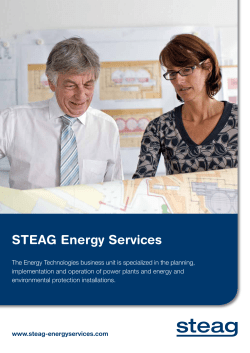 Brochure Energy Technologies - Wir sind STEAG Energy Services