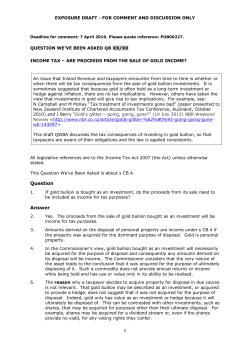 pub00227: income tax &ndash; are proceeds from the sale of gold