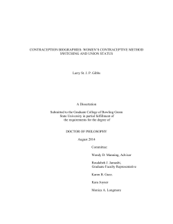 Contraception Biographies: Women`s Contraceptive Method