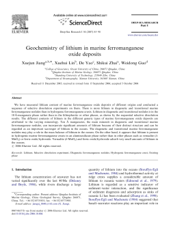 Geochemistry of lithium in marine ferromanganese oxide deposits