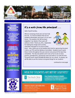 November 2016 Newsletter - Tavelli Elementary School