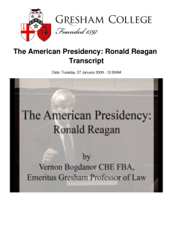 The American Presidency: Ronald Reagan Transcript