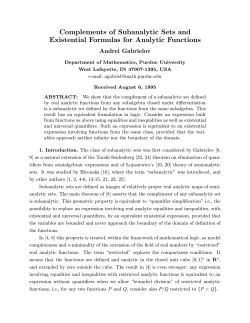 Complements of Subanalytic Sets and Existential