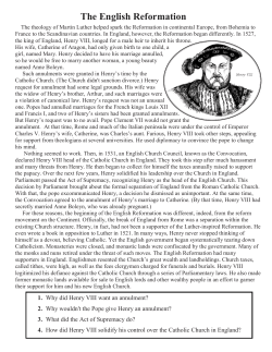 The English Reformation