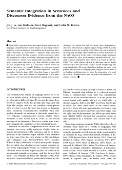 Semantic Integration in Sentences and Discourse: Evidence from
