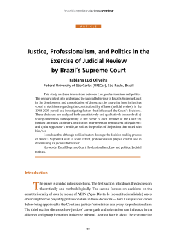 Justice, Professionalism, and Politics in the Exercise of Judicial