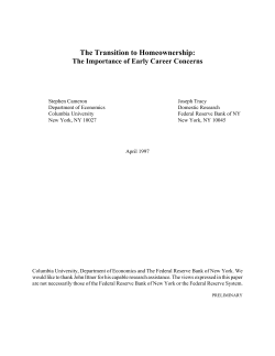 The Transition to Homeownership: The Importance of Early Career