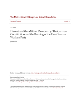 Dissent and the Militant Democracy: The German Constitution and