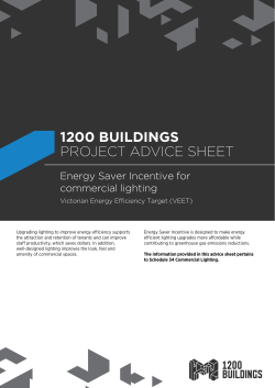 1200 Buildings Project Advice Sheet: Energy