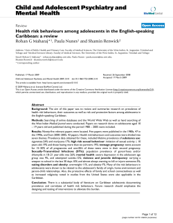 Health risk behaviours among adolescents in the English