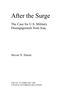 After the Surge - Council on Foreign Relations