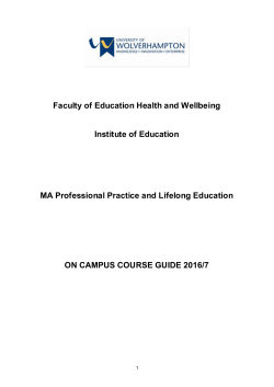 MA Professional Practice and Lifelong Education