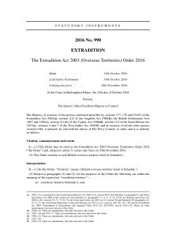 The Extradition Act 2003 (Overseas Territories) Order