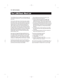 The 3,500 Basic Word List
