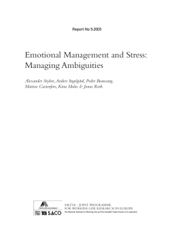 Emotional Management and Stress: Managing Ambiguities