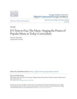It`S Time to Face The Music: Singing the Praises of Popular Music in