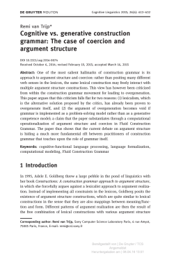 Cognitive vs. generative construction grammar: The