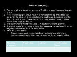 Review Jeopardy( doesn`t have the answers, just the