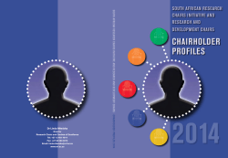 SARChI Research Chairs Profiles