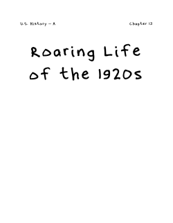 Chapter 13: The Roaring Life of the 1920s, 1920-1929