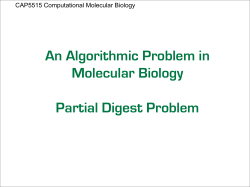 An Algorithmic Problem in Molecular Biology Partial Digest Problem