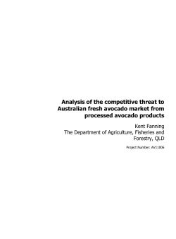 Analysis of the competitive threat to Australian fresh avocado market