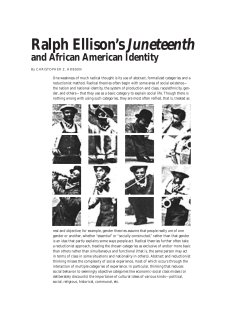 Ralph Ellison`s Juneteenth