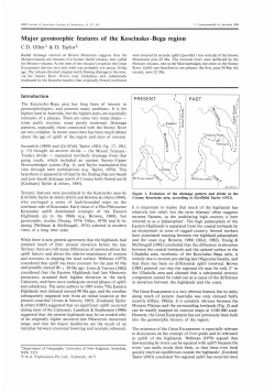 Major geomorphic features of the Kosciusko-Bega