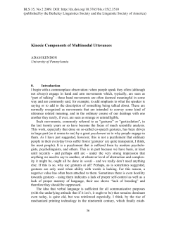 Kinesic Components of Multimodal Utterances