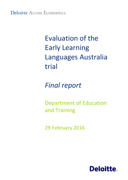 Evaluation of the Early Learning Languages Australia trial