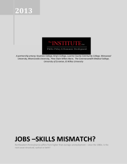 Jobs &ndash;Skills Mismatch? - The Institute for Public Policy and