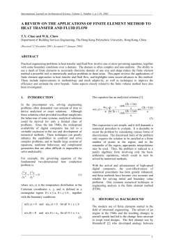 A REVIEW ON THE APPLICATIONS OF FINITE ELEMENT METHOD