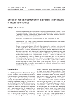 Effects of habitat fragmentation at different trophic levels in