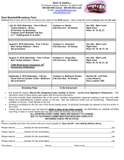 Dear Baseball/Broadway Fans