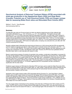 (RTW) associated with shale gas production in the