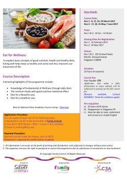 Eat for Wellness Course Description