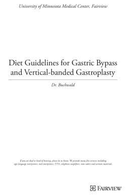 Diet Guidelines for Gastric Bypass and Vertical