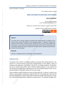 risk factors in hostage situations - Index Copernicus Journals Master