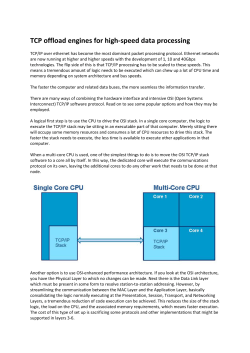 TCP offload engines for high-speed data processing