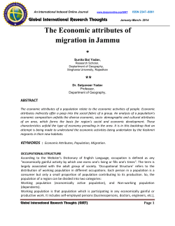 The Economic attributes of migration inJammu
