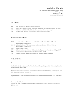 Marinis CV.pages - Yale Divinity School